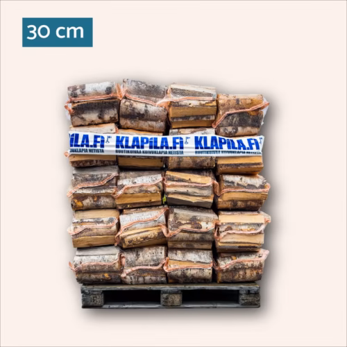 Polttopuu 30 cm koivuklapi – 40 kpl huoltamosäkkejä